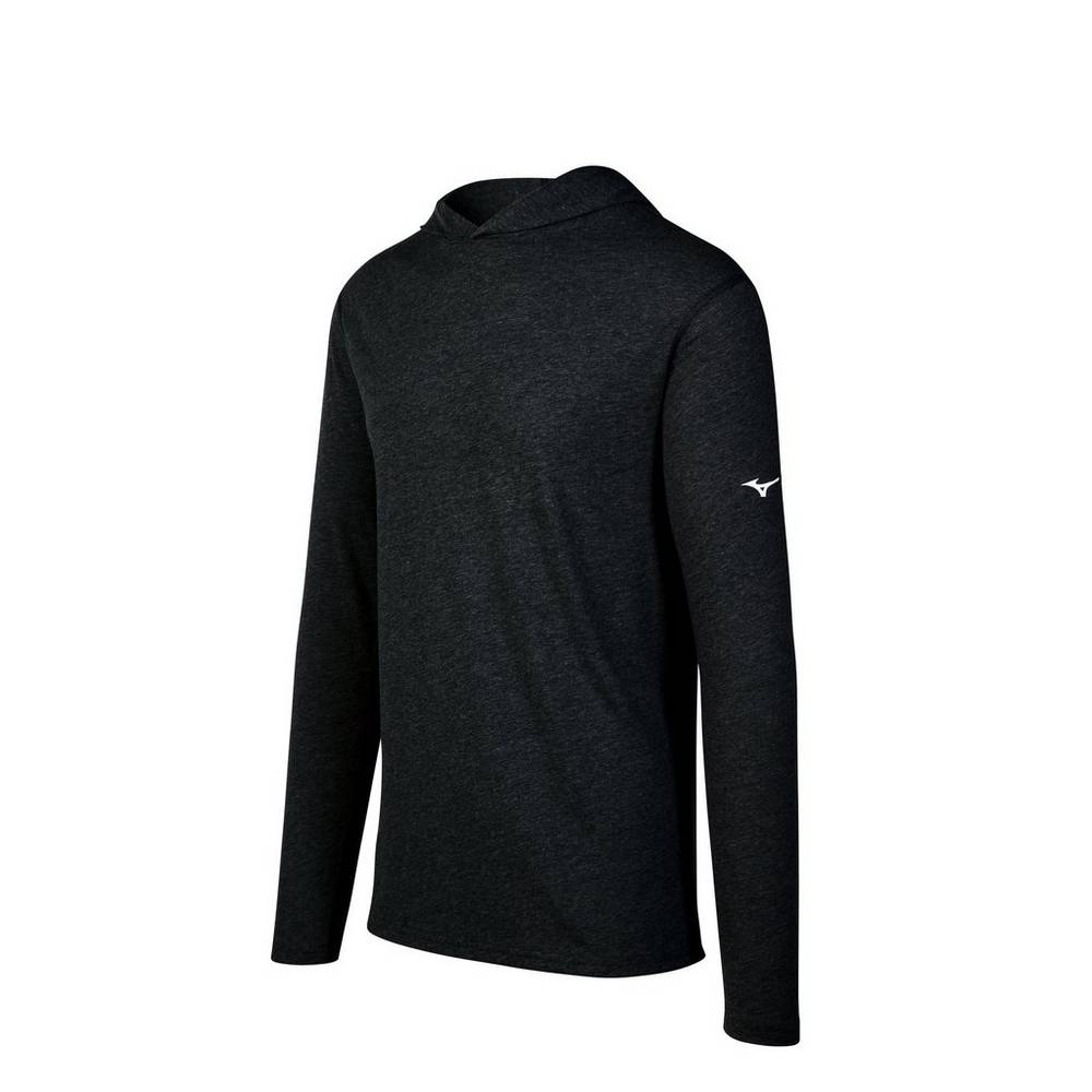 Panske Mikina Mizuno Inspire Čierne Vypredaj WMHK85731